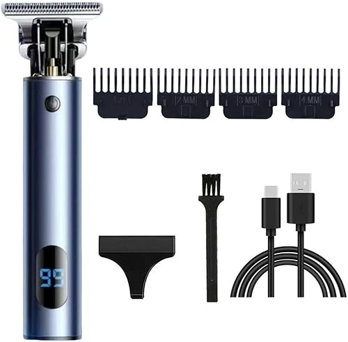Miniatura 50 de Cortadora de pelo profesional para hombres y mujeres, inalámbrica, recargable, recortadora de pelo, kit de aseo de corte de cuerpo de metal, Cabeza