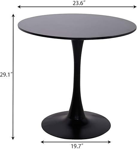 Miniatura 7 de Mesa de comedor redonda pequeña de 24 pulgadas para 2-4 personas, mesa de tulipanes de madera moderna de mediados de siglo para cocina, sala de