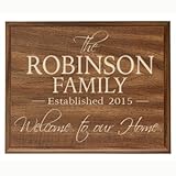 LifeSong Milestones Personalized Family Established Year Signs,Custom Established Family Name Sign Welcome to Our Home Engraved with Family Name and Date Established (Walnut, 9x12)
