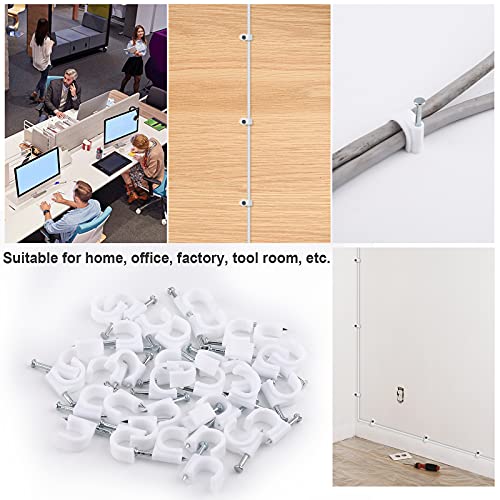 Marvelity CBSTRAP2 500Pcs Cable Clips With Steel Nail In Cable Clips White 4Mm 5Mm 6Mm 8Mm 10Mm Cable Wire Clips Cable Wall Clip Wire Staples Cord Clips For Wall Coaxial Cable Staples Rg6 Rg59 Cat6 Rj45 Wire Clips thumb #6