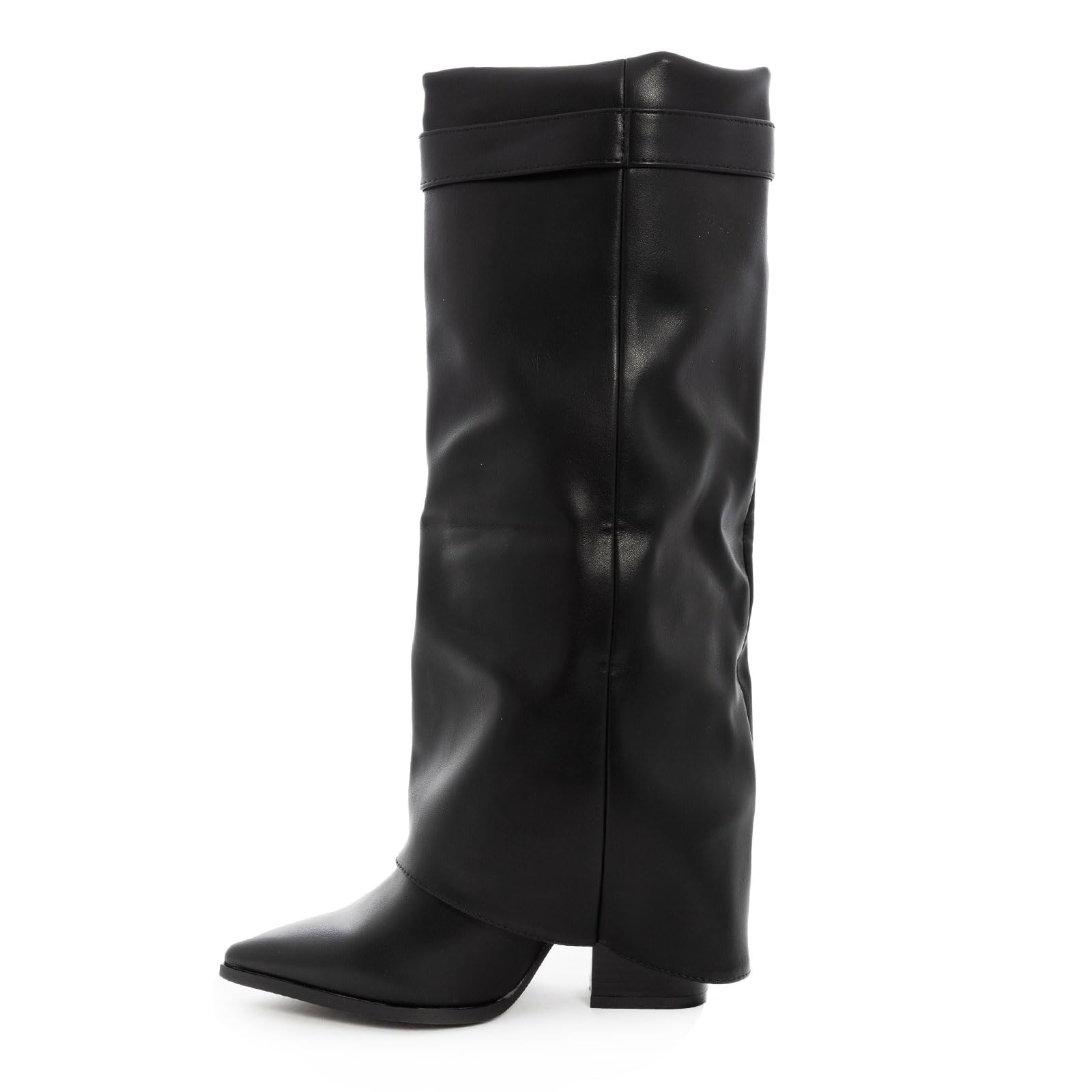 Toocool Stivali Donna al Ginocchio Gambale a Tubo Lucchetto Dorato Stivali a Punta Pelle Sintetica Shark Style G698