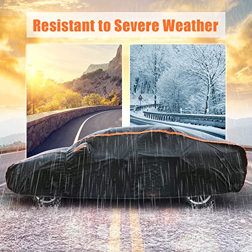 Aumotop Hail Protector Car Covers for Automobiles, Sedan Full Exterior Covers Cars with Door Shape Zipper Rain Waterproof All Weather, Seal Skin Car Tarp Universal Fit for Indoor Outdoor (190-195in) - Thumbnail 3