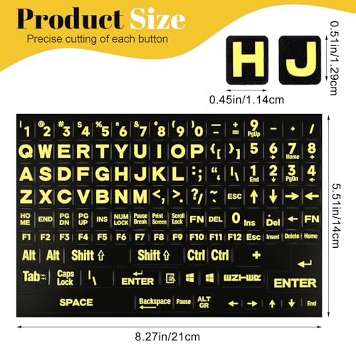 Pegatinas Grandes para Teclado en Inglés Heclia Universal miniatura 2