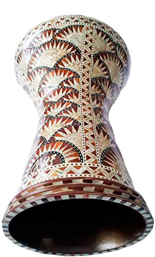 Derbaki ou Darbuka de Gawharet le Fan, avec incrustation de nacre, couleur marron fabriqué en Égypte