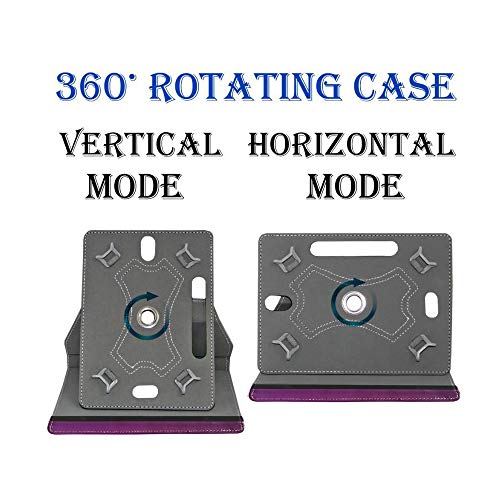 Image of Fastway Rotating Leather Flip Stand Case Cover for DOMO Slate SL36 OS9 SC 10.1-Inch Tablet (Purple)