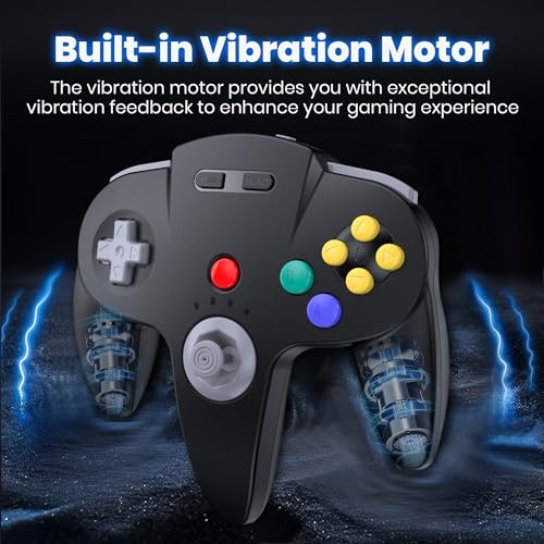 Image of SAFFUN Wireless N64 Controller Made for Switch 1 & 2, N64 Console, (Black)