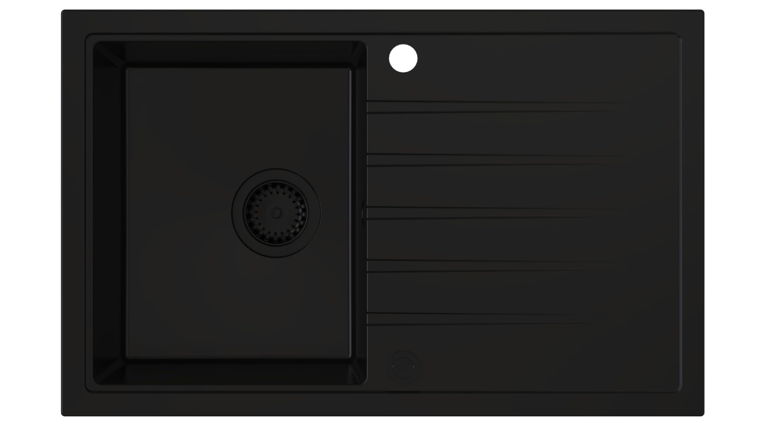 Lavello AXION Vasca Singola Lavello In Granito 79x50x20,5cm Nero, Lavello Da Cucina Di Alta Qualità Con Sifone, Scolapiatti, Facile Da Pulire, Resistente Ai Graffi, Design Moderno