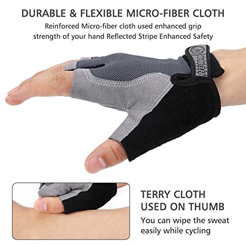 Accmor AC8258-L-GREY Cycling Gloves For Men Women thumb #5