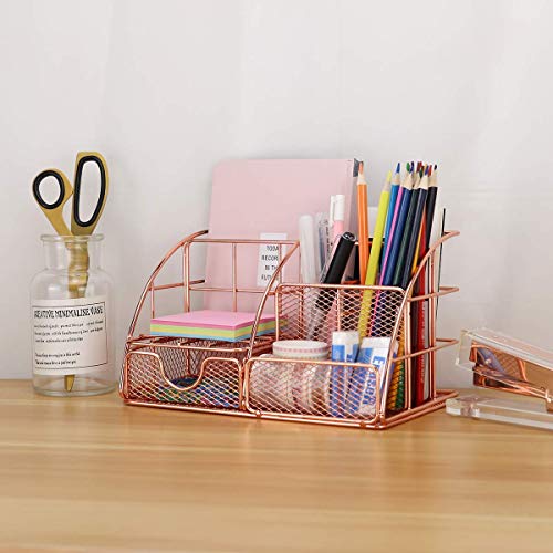 Schreibtischorganizer von Morigem, Büro Organizer in Roségold