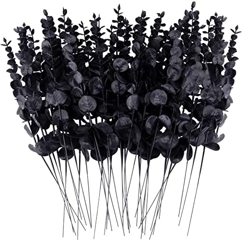 FEQO Eucalyptus kunsttakken met blaadjes, 38 cm, voor bruidsboeket en woondecoratie, 36 stuks, groen