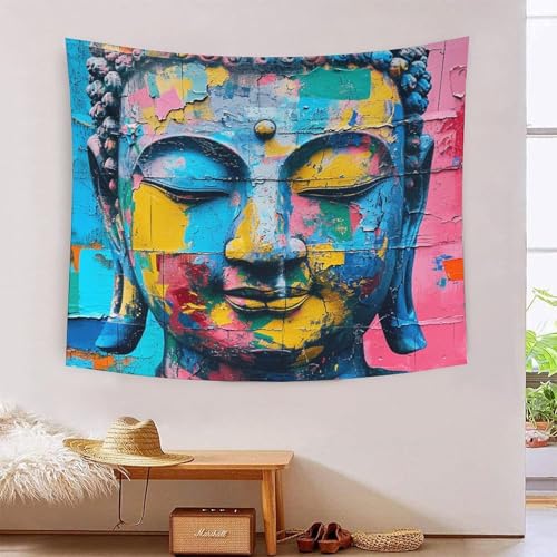 Tapisserie murale art mural grand tissu deco pour chambre ado effet graffiti 3D 180x230cm