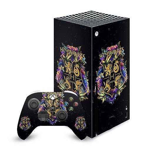Head Case Designs Officially Licensed Harry Potter Hogwarts Crest Graphics Vinyl Sticker Gaming Skin Decal Cover Compatible With Xbox Series X Console and Controller Bundle