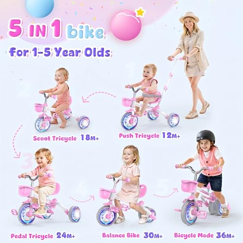 Kkdi 5-in-1 Toddler Bike