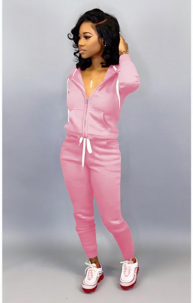 Mrskoala Two Piece Outfits for Women Tracksuit Sweat Suits Workout Jogging Sets Loungewear with Pocket - Image 4