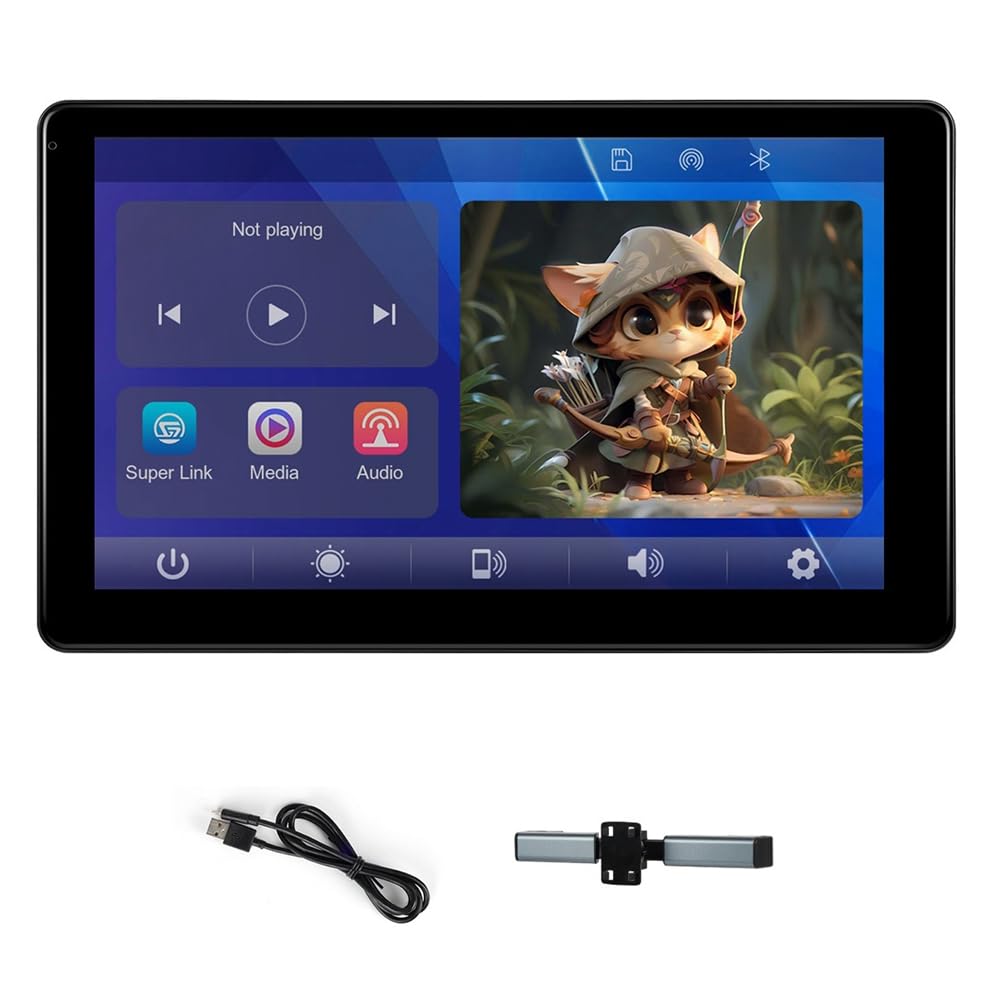 Monitor TV per poggiatesta auto, 9 pollici, multifunzionale, per sedile posteriore, schermo IPS touch screen, lettore video con Carplay e Android Auto