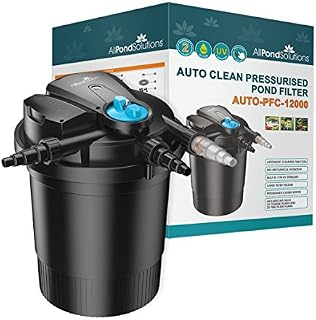 allpondsolutions Auto Cleaning Pressurised Koi Fish Pond Filter Complete Kit with Pond Pump and UV Steriliser Light all in one - Ponds Up to 12000 Litres - AUTO-PFC-12000