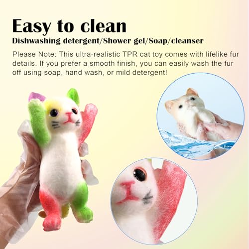 Image of Big Hand Painted Cat Squishy Toys,Large Cute Ultra Soft Kitty Squeeze Fidget Toy for Stress Relief,Kawaii Squishies Sticky Animal Toy for Adults Kids,Decompression Sensory Balls Toys for Autism