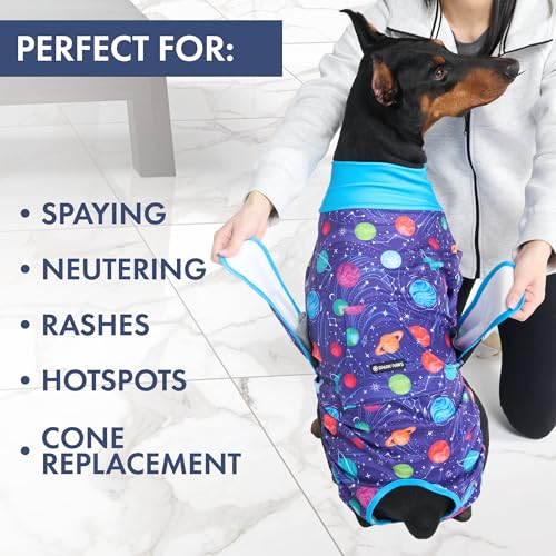 Image of Spark Paws Dog Recovery Suit - Surgical Onesie After Surgery, Male & Female | Full-Body & Belly Coverage Post Spay, Neuter or Abdominal Surgery - a Soft Cone Alternative. Breathable; Fits All Breeds