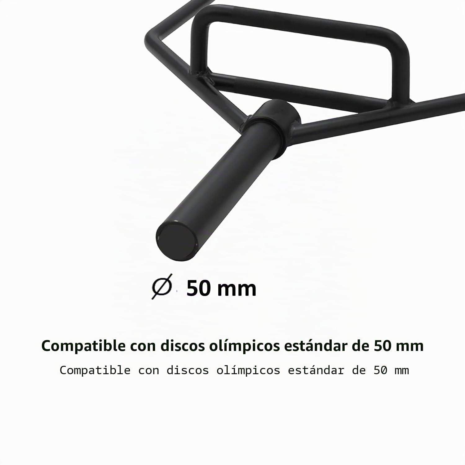 FFitness Barra Hexagonal Olímpica Trap Bar Compatible con Discos Ø50 mm para Elevación de Hombros y Desprendimientos de Suelo Acero Liso Negro