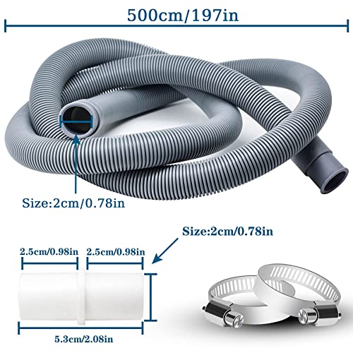 twoonto Drain Hose Extension for Washing Machines 5M Universal Washing Machine Hose - Image 2