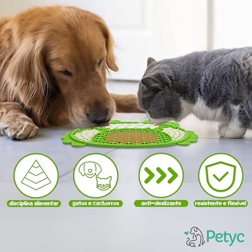 Tapete Para Lamber Labirinto Silicone PETYC Estímulo Mental e Digestão Saudável 16x20 cm Cães e Gato
