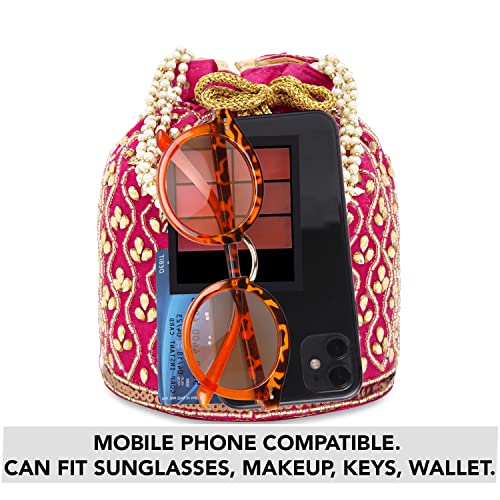 Image of Aheli Potli Bag Gift for Women Handmade Evening Wristlet Handbag Stylish Bridal Purse Fashion Bag
