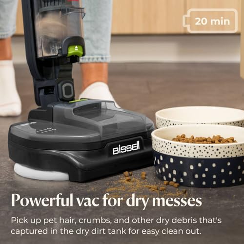 BissellÂ SpinWaveÂ + Vac Cordless, Hard Floor Spin Mop + Vacuum, Lay-Flat, Multi-Use Cleaning, Hard Floor Sanitize Formula Included