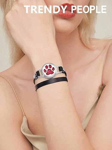 Miniatura 3 de Pulsera difusora de aceites esenciales, correa de cuero negro, regalo único para mujeres, niñas en cumpleaños y Navidad, regalos económicos para
