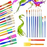 MCPINKY Paint Brushes for Kids, 29PCS All Purpose Paint Brushes with Collapsible Bucket for Acrylic,...