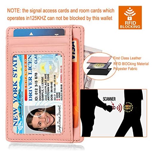Slim RFID Blocking Card Holder Leather Front Pocket Wallet for Women - Image 6