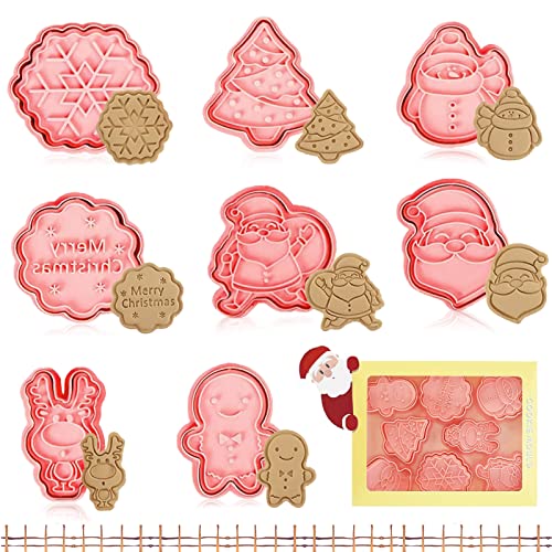 Formine Biscotti Natale,8pcs Stampi per Biscotti 3D,Stampo per...