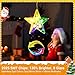 Rechargeable Christmas Star Window Lights, IP65 Waterproof 76 LEDs Star Curtain Lights with 12 Modes 3 Timer Modes, Warm White & Multicolor Christmas Star Decoration for Indoor Outdoor
