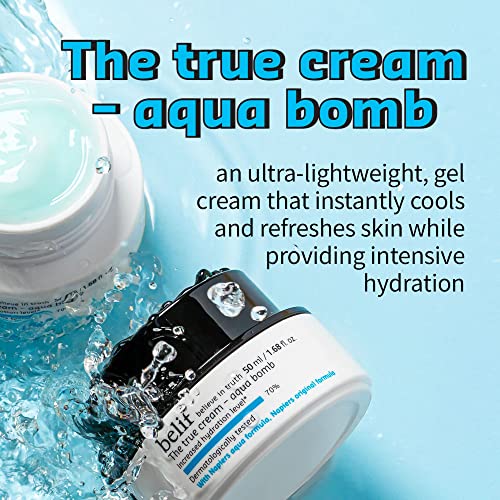 Belif The True Cream Aqua Bomb | Rich Yet Weightless Face Moisturizer For Combination To Oily Skin | Antioxidants, Lady Mantle & Oat Husk | Daily Hydrating Facial Cream Minimizes Pores #TOP1