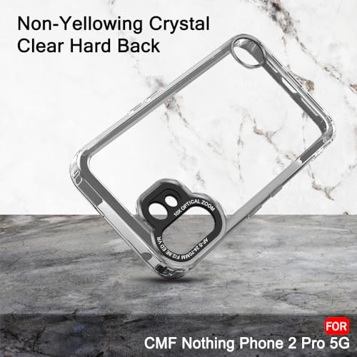 Image of TheGiftKart Hybrid ShockProof Back Cover Case for CMF By Nothing Phone 2 Pro 5G | Stylish Camera Border | Plated Buttons | Crystal Clear Hard Case for Nothing CMF Phone 2 Pro (TPU & PC, Smoked Bumper)