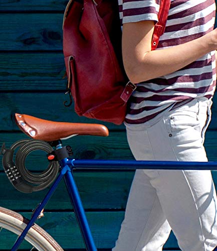 Aduro Sport Bike Lock Cable, Bicycle Master Cable Lock With 4-Digit Combination Lightweight Bike Chain Lock 6-Feet #TOP7