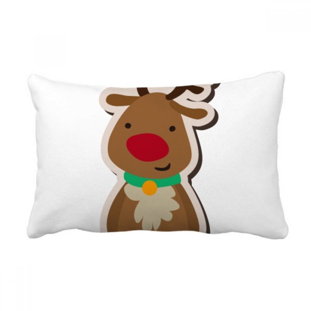 Coussin de Noël élan multicolore 16x24 pouces pour canapé salon