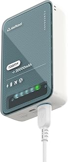 - Roam+ 20000mAh Compact Powerbank with 20W Type C Output Charges iPhone 50% in 30 mins and 22.5 Fast Charging, Type A Port - Cool Transparent with Glossy Finish