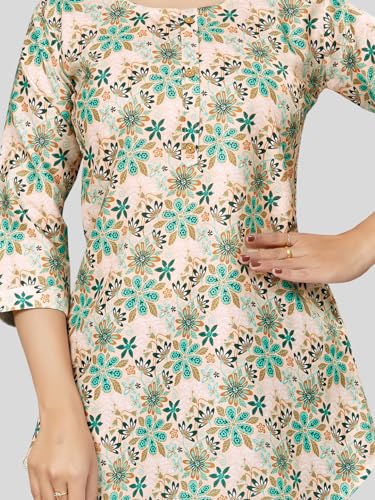 Image of Cotton Blend Printed Short Kurti Tunic Top SS 166