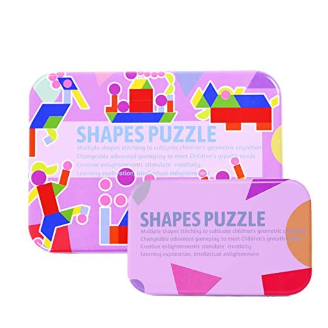 Kidology Wooden Shape Puzzle Toy Set in Iron Box - Early Educational Toys for Toddlers and Kids Age 3+ Years Old (Purple, 60 pc) (B0C28JXR97) Amazon Price History, Amazon Price Tracker