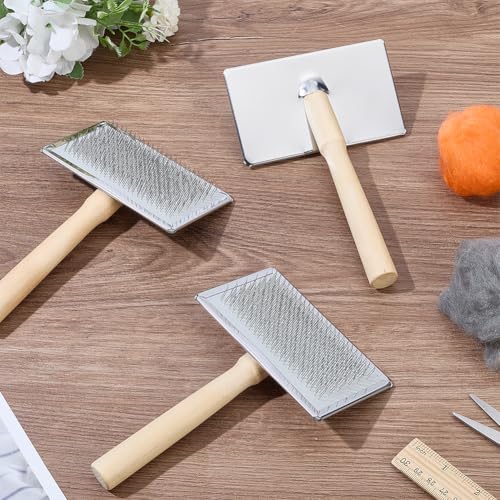 WEBEEDY 3er-Set Handkardierer für Wolle & Haustierpflege (12x19 cm) – Bild 4