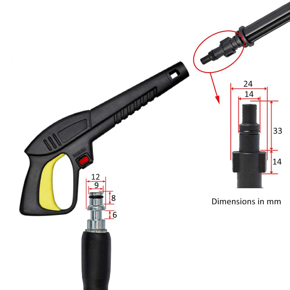 Pistola a grilletto per idropulitrice di ricambio, pistola a spruzzo d'acqua ad alta pressione compatibile con idropulitrici Lavor & Vax