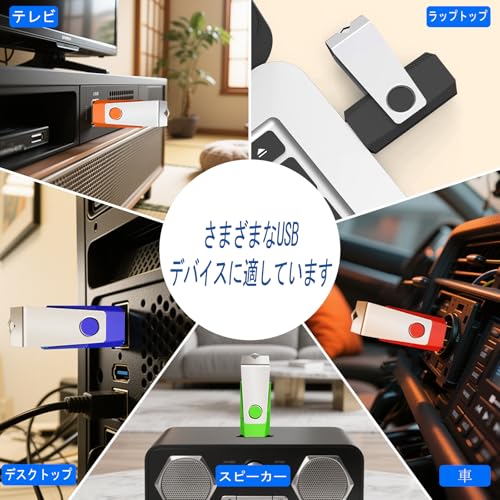 USBメモリ 2GB 5個セットWooolken USB2.0 360度回転式設計軽量フラッシュドライブストラップ付きデータ保存とバックアップ用のUSBスティック