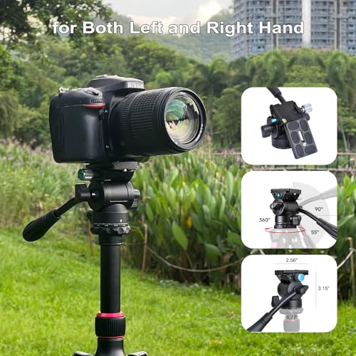 Image of Camera Tripod, 70 inch Video Tripod with Fluid Head, Aluminum Heavy Duty Tripod with Carry Bag, Professional Camera Tripods & Monopods, Compatible with Canon, Sony, DSLR, Camcorder (TM70-FB1)