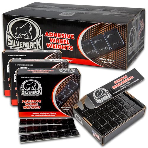 Silverback 1/4oz Black Steel Adhesive Tape Wheel Weights with Easy Peel Tape. Designed for The Professional Tire Dealer. Black .25oz Steel Tape Weight Case of 4. 240oz/Box, 960pcs