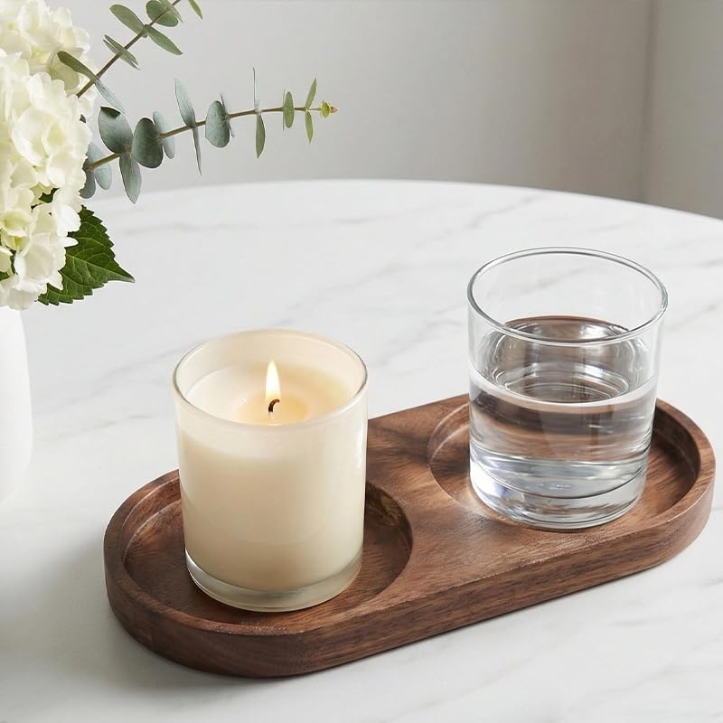 2Pcs Walnut Salt Pepper Grinder wood Tray, Fits Many Mills Shakers, Salt and Pepper Holder, Kitchen Grinder Accessories