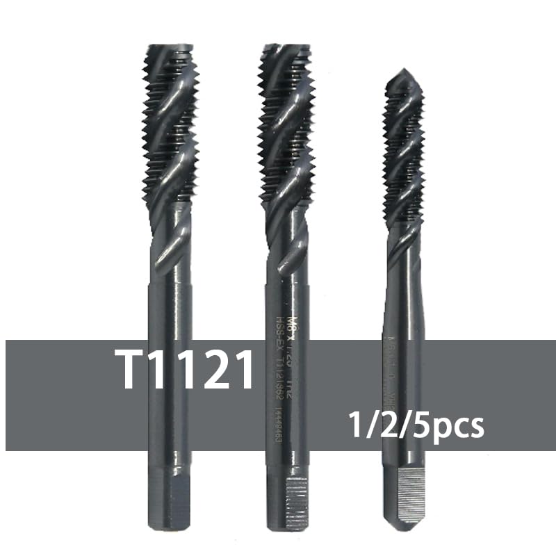 Generic Tool Part for T1121 Spiral Flute Taps for Blind Holes M2 M2.5 M3 M4 M5 M6 M8 M10 M12 M14 M16 M18 M20 for Steel HSS-EX Taps - (Color: T1121 / Thread Diameter: M10X1 / Pitch: 5pcs)