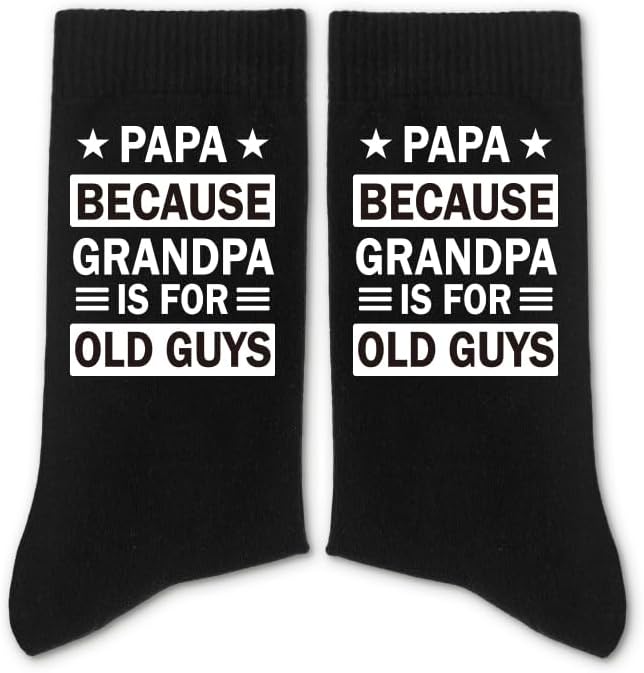 Funny Dad Papa Grandpa Uncle Socks, Crew Socks for Men, Fathers Days Gifts Birthday Gifts for Men
