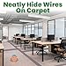 ECOHomes Carpet Cord Cover (Grey, 4 Inch x 10 FT) | Cord Covers for Carpet to Hide Floor Cables and Electric Wires, Low Profile Cord Hider for Extension Cords and Cable Management in Home and Office