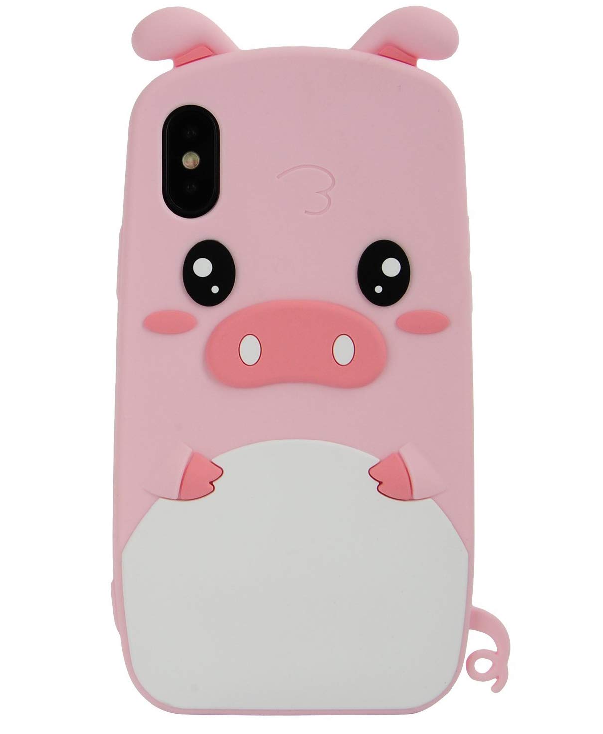 TopFunny Cases Compatible with iPhone XR Silicone 3D Cute Cartoon Cases Animals Soft TPU Bumper Protective Gel Cover for Apple iPhone XR 6.1" Cute Pig