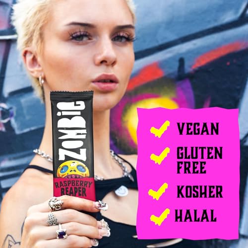 Zombie Fruit Bars, Raspberry & Mango (10 Bars, 2 Flavours), 100% Dried Fruit, Healthy Snacks, Adults, Kids, Office, Low Calorie, Gluten Free, Vegan, Halal, Bulk, Real Fruit, No Added Sugar, Natural - Image 4